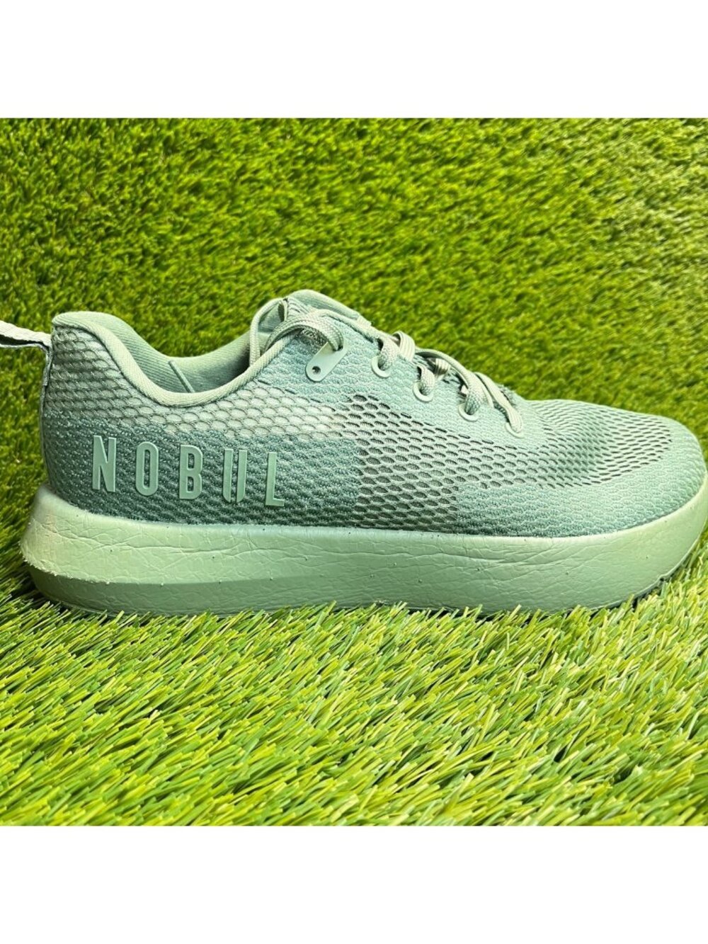 Nobull Drive Mesh Mens Size 12.5 Green Athletic Running Training Shoes Sneakers